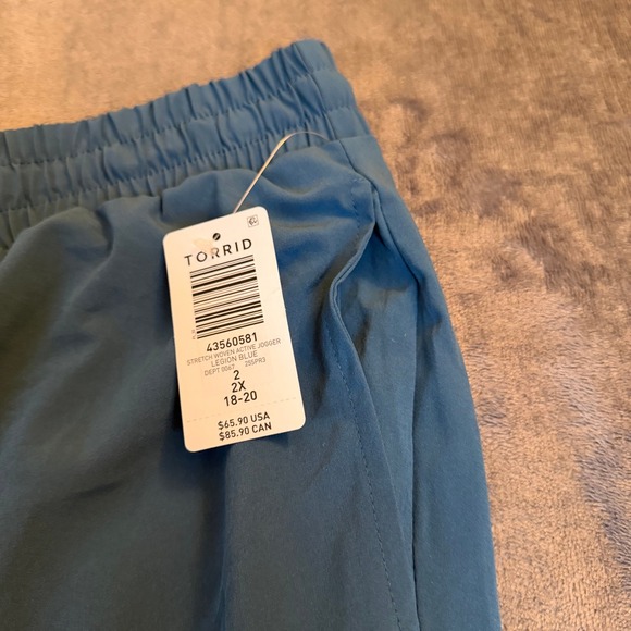 TORRID Stretch Active Jogger Pants Elastic Waist Drawstring Blue Womens 2X NWT - Picture 2 of 11